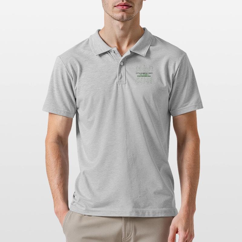 Great Day To Start Programming Developer Coder Männer Poloshirt