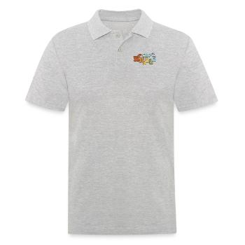 Retro Blue Beluga Cetacea Cachalot Watcher Whale - Men's Polo Shirt - heather grey - Front - Kai (181cm)