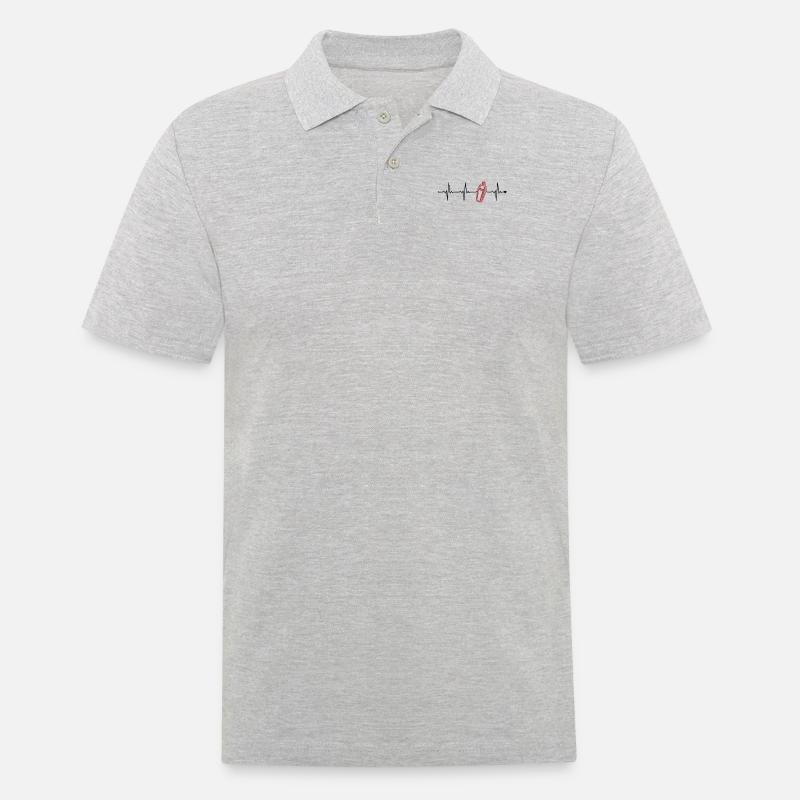 Bartender Heartbeat Mixologist Barmann Bartender - Männer Poloshirt - Grau meliert