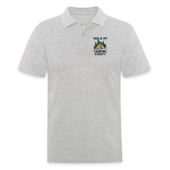 C’est mon camping de glamping de vêtements de camping - Polo Homme - gris chiné - Devant - Kai (181cm)