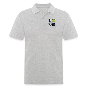 Love Tennis Coach Joueur de tennis Raquette de tennis - Polo Homme - gris chiné - Devant - Kai (181cm)