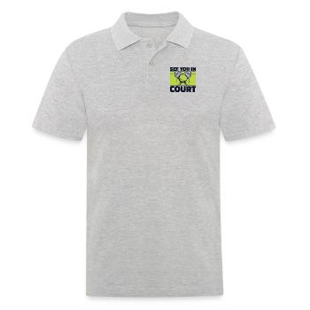 See You In Court Tennis Racket Tennis Coach - Men's Polo Shirt - heather grey - Front - Kai (181cm)
