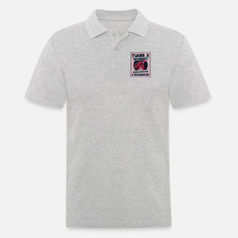 Riding Skateboard Doesn't Make Skateboarder - Männer Poloshirt - Grau meliert