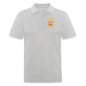 Cats Are My Spirit Animal Kätzchen Hauskatze Katze - Männer Poloshirt - Grau meliert - Vorne - Kai (181cm)