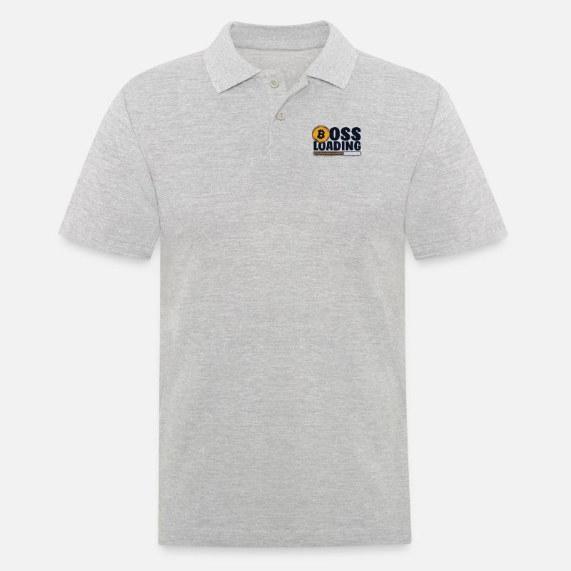 Loading Crypto Kryptowährung Blockchain - Männer Poloshirt - Grau meliert