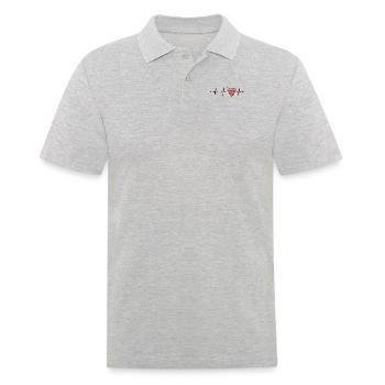 Highland Cattle Heartbeat Highland Cow Highland - Men's Polo Shirt - heather grey - Front - Kai (181cm)