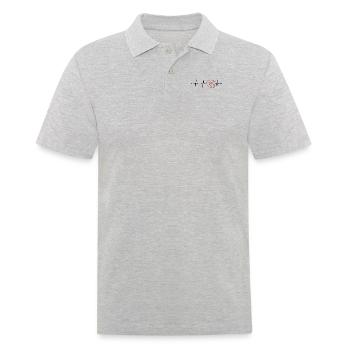Motocross Heartbeat Racing Supermoto Motorcycle - Men's Polo Shirt - heather grey - Front - Kai (181cm)