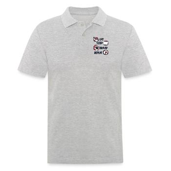 Eat Sleep Braap Repeat Supermoto Motorrad - Männer Poloshirt - Grau meliert - Vorne - Kai (181cm)