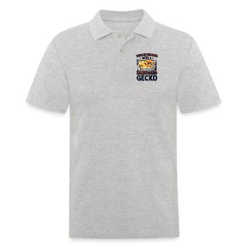 La vie est meilleure avec un lézard gecko léopard - Polo Homme - gris chiné - Devant - Kai (181cm)