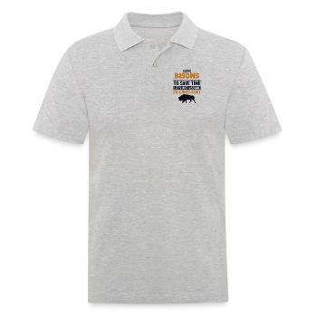 Bison Supposons que j’ai raison Buffalo Américain - Polo Homme - gris chiné - Devant - Kai (181cm)