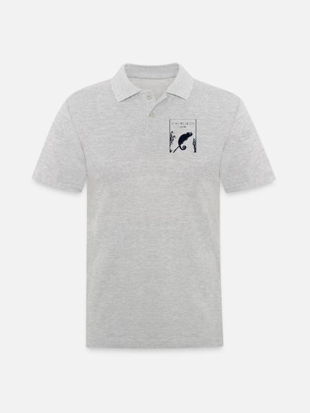 Chamäleon Chinesischer Hanzi Verschleierter Panther Liebhaber - Männer Poloshirt - Grau meliert