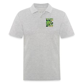 Warum sich einfügen, wenn Sie sich von Panther abheben können - Männer Poloshirt - Grau meliert - Vorne - Kai (181cm)