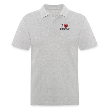 J’adore le jeu de dodgeball Prisonball Team Player - Polo Homme - gris chiné - Devant - Kai (181cm)