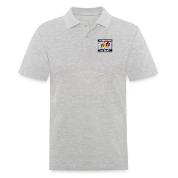 Wirf Schaum Oder Geh Nach Hause Prisonball Team Spiel Spieler - Männer Poloshirt - Grau meliert - Vorne - Kai (181cm)