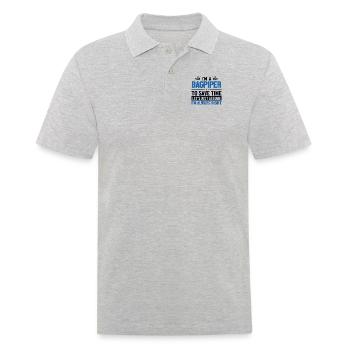 Bagpiper Let's Assume I'm Right Blowpipe Player - Men's Polo Shirt - heather grey - Front - Kai (181cm)