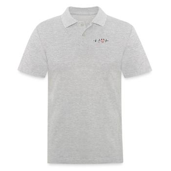 Panda Heartbeat Panda Bär Freund Riesenpanda - Männer Poloshirt - Grau meliert - Vorne - Kai (181cm)