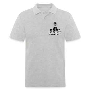 Motocross - Life is short! - Männer Poloshirt - Grau meliert - Vorne - Kai (181cm)