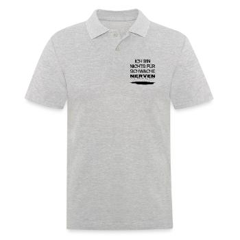 Ich bin nichts für schwache Nerven - Männer Poloshirt - Grau meliert - Vorne - Kai (181cm)