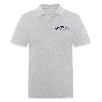 Stockholm Sweden Coordinates GPS Map Hiking - Men's Polo Shirt - heather grey - Front - Kai (181cm)