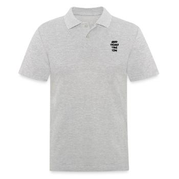 Good things take time - Men's Polo Shirt - heather grey - Front - Kai (181cm)