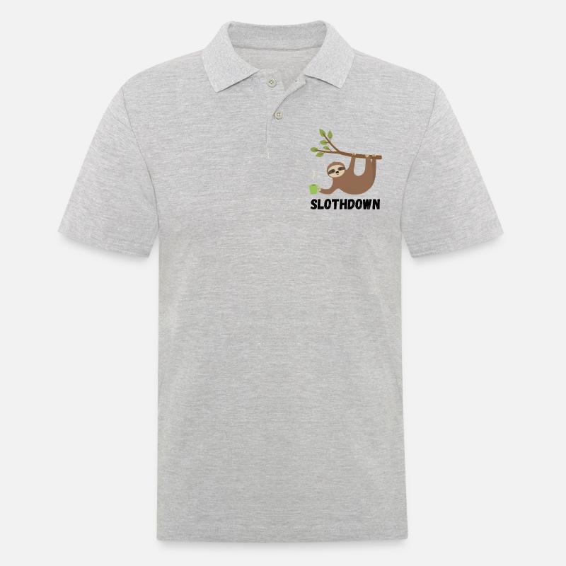 Slothdown - Männer Poloshirt - Grau meliert