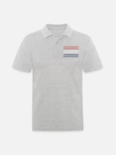 Nederlandse vlag fiets logo - Men's Polo Shirt - heather grey
