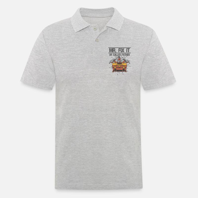 Mr Fix it - Männer Poloshirt - Grau meliert