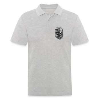 Wikinger Bogenschützin mit Wolf – Noventra - Männer Poloshirt - Grau meliert - Vorne - Kai (181cm)