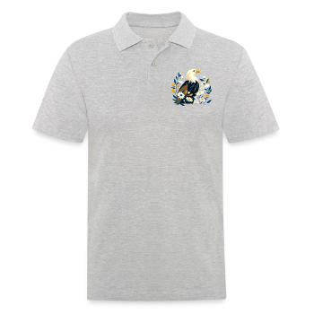 Eagle with flowers - Men's Polo Shirt - heather grey - Front - Kai (181cm)