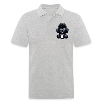 Pudel und Kaffee Frühaufsteher Motiv - Männer Poloshirt - Grau meliert - Vorne - Kai (181cm)