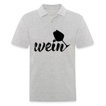 Wein, schwarz - Männer Poloshirt - Grau meliert - Vorne - Kai (181cm)