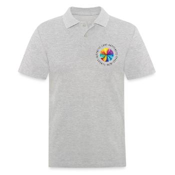 Sérénité - Méditation - Amour - Joie - Polo Homme - gris chiné - Devant - Kai (181cm)