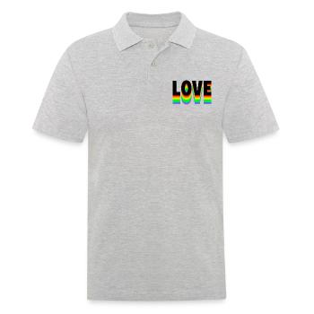 Love Text Regenbogen - Männer Poloshirt - Grau meliert - Vorne - Kai (181cm)