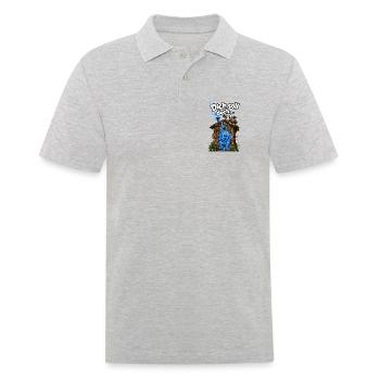 Dich soll doch... der Blitz beim Scheissen treffen - Männer Poloshirt - Grau meliert - Vorne - Kai (181cm)