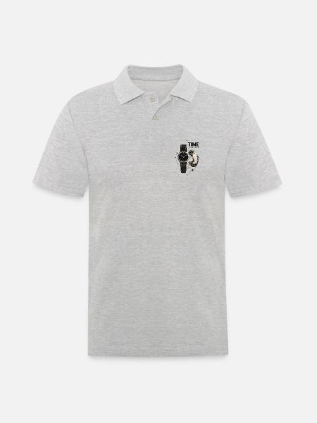 Zeitrelativität Uhr und Wurmloch - Männer Poloshirt - Grau meliert