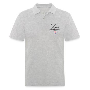 J’aime Zagreb, Zagreb Croatie - Polo Homme - gris chiné - Devant - Kai (181cm)