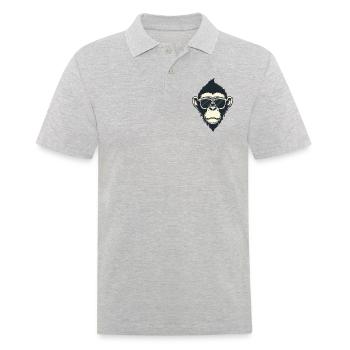 affe kopf sonnenbrille cool haare Frisur - Männer Poloshirt - Grau meliert - Vorne - Kai (181cm)