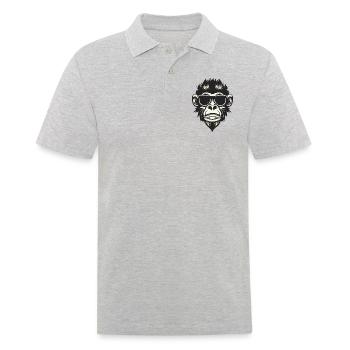 Cool monkey avec des lunettes de soleil - Rock and Roll - Polo Homme - gris chiné - Devant - Kai (181cm)