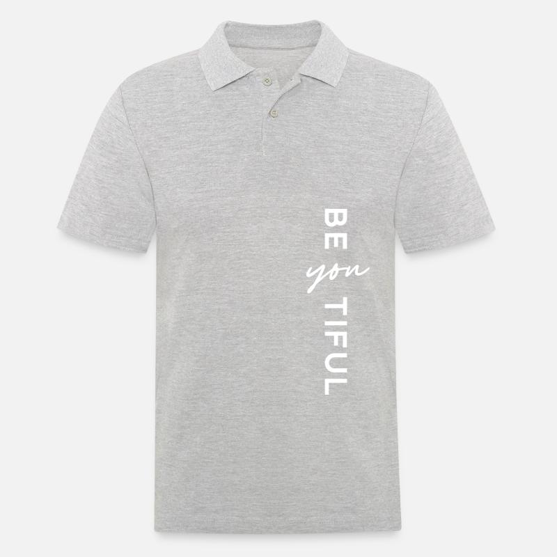 Sei du selbst! - Männer Poloshirt - Grau meliert