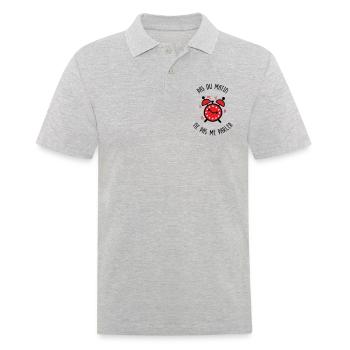 Pas du matin, ne pas me parler - Polo Homme - gris chiné - Devant - Kai (181cm)