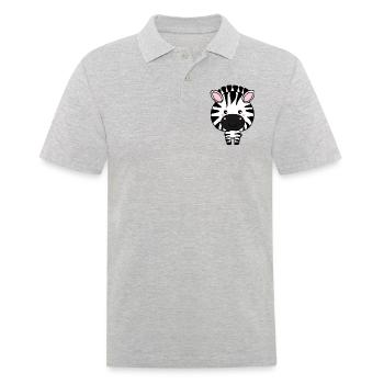 Mignon Kawaii Zebra - Adorable Animal Design - Polo Homme - gris chiné - Devant - Kai (181cm)