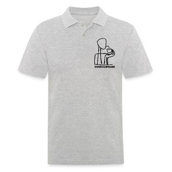 Espressionismo - Espresso - Kaffee trinken - Männer Poloshirt - Grau meliert - Vorne - Kai (181cm)