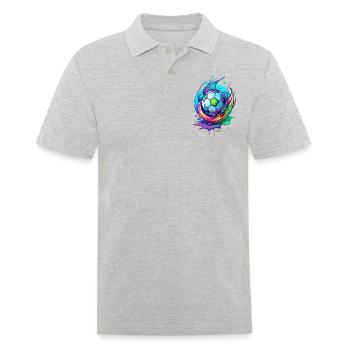 Frénésie de football Blitz au néon - Polo Homme - gris chiné - Devant - Kai (181cm)