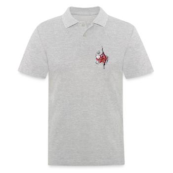 Herzattacke - Männer Poloshirt - Grau meliert - Vorne - Kai (181cm)