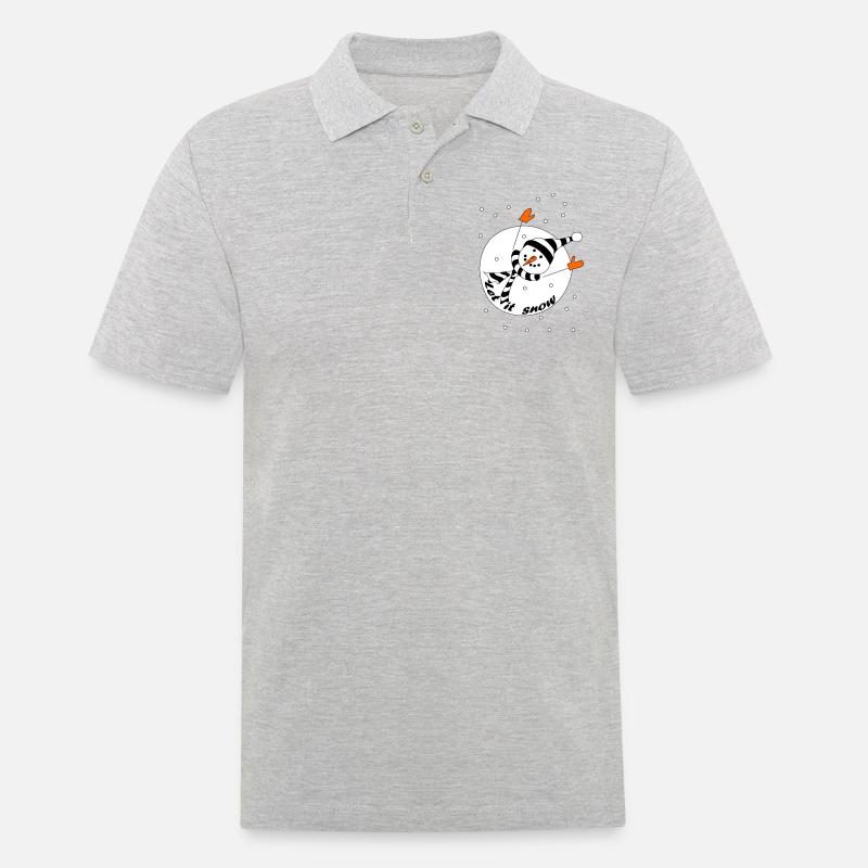 Let it snow - Männer Poloshirt - Grau meliert