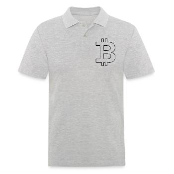 Bitcoin Logo Silhouette Monnaie Numérique - Polo Homme - gris chiné - Devant - Kai (181cm)