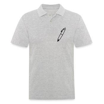 Schreiben Stift Schattenfigur transparent - Männer Poloshirt - Grau meliert - Vorne - Kai (181cm)