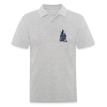 Cats Books Moon Mystical Gift for Readers - Men's Polo Shirt - heather grey - Front - Kai (181cm)