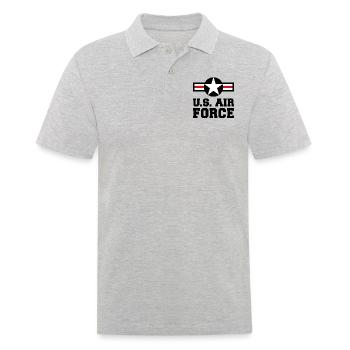us air force - Männer Poloshirt - Grau meliert - Vorne - Kai (181cm)
