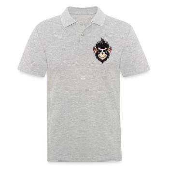 Cooler Schimpanse Rock 'n' Roll 50er - Männer Poloshirt - Grau meliert - Vorne - Kai (181cm)